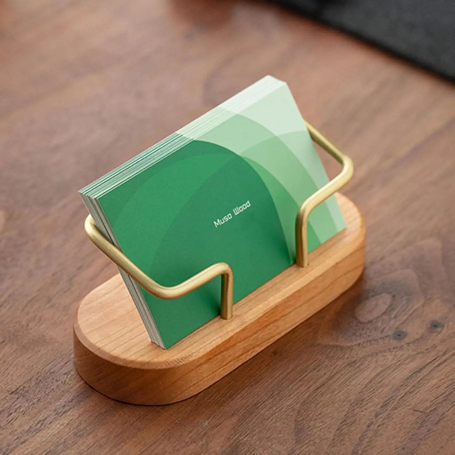 Black Walnut Wooden Card Holder Wooden Business Card Storage