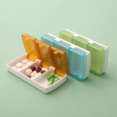 1PC Sealed 3 Grids Medicine Box Portable Health Care Storage