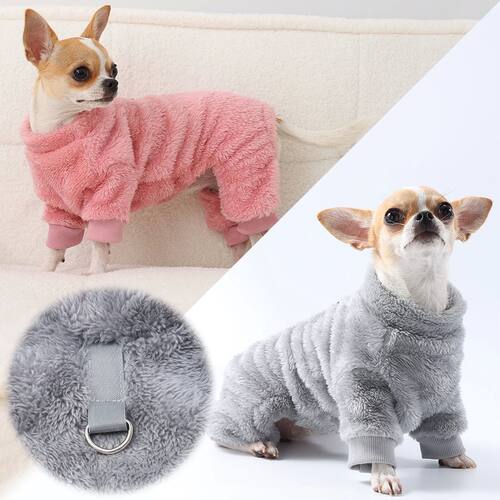 Winter Warm Pet Clothes Soft Flannel Dog Jumpsuit Puppy Cats