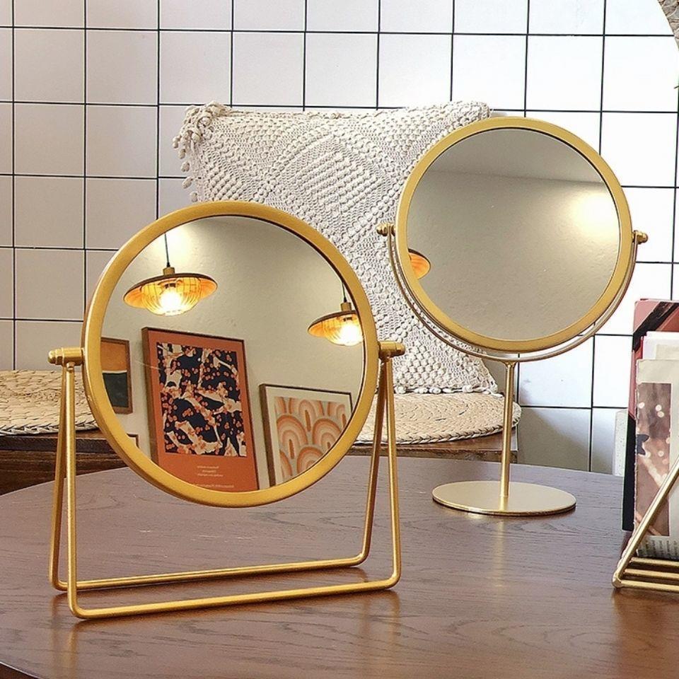 Metal makeup mirror Small mirror in student dormitory
