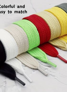 1 Pair 20mm Widen Flat Colored Polyester Cotton Shoelaces fo
