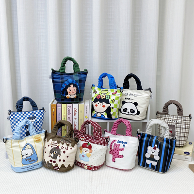 伴手礼帆布包卡通手提袋斜挎幼儿园亲子包六一儿童节生日礼物袋子