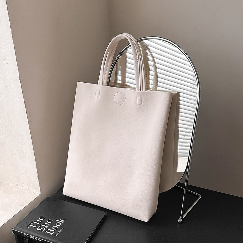 韩版复古大容量手提包包女春夏2025新款课本学生高级感腋下包大包