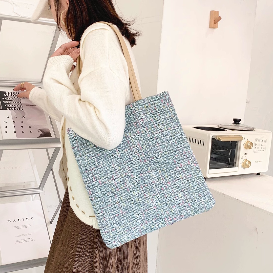 高级感2025新款通勤编织托特包