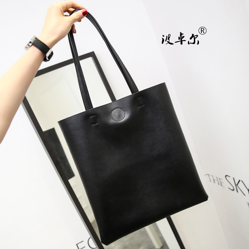 波卓尔2018新款韩版单肩手提包休闲简约潮流托特包通勤包女包大包|msdalam kategori Beg kulit/wanita/beg lelaki, beg Ms. - dari Buy2taobao.com untuk memberikan perkhidmatan ejen Taobao profesional membeli