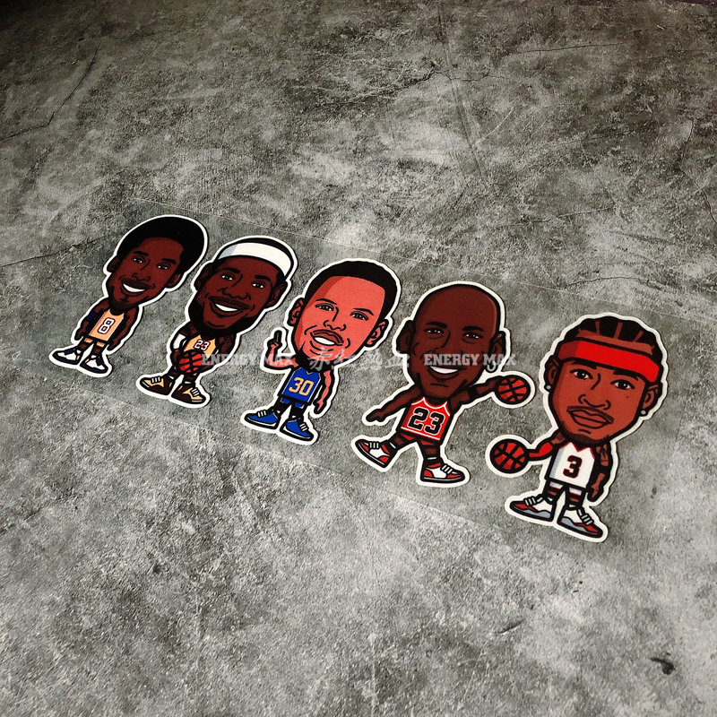 赤红热血篮球球星汽车贴纸布莱恩特库里詹皇防水反光贴划痕遮挡贴
