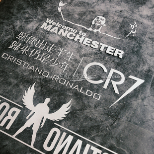 赤红热血 曼联C罗welcome防水防晒反光摩托车汽车贴纸装饰用品