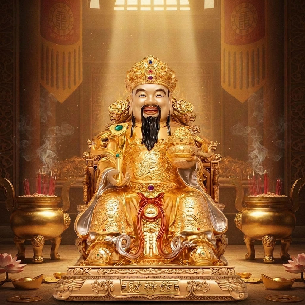 东来紫文财神佛像招财供奉神像纯铜范蠡铜像比干财神爷店铺家用