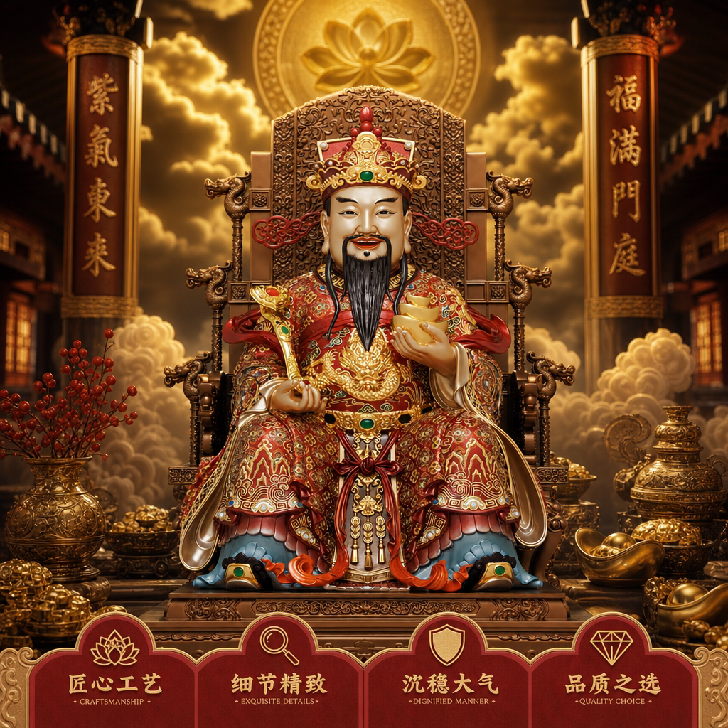 东来紫重工宝相文财神佛像招财供奉神像纯铜范蠡铜像比干财神爷