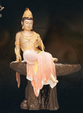 观音佛像观世音菩萨家用款供奉南海普陀山纯全铜像东来紫娑婆三圣