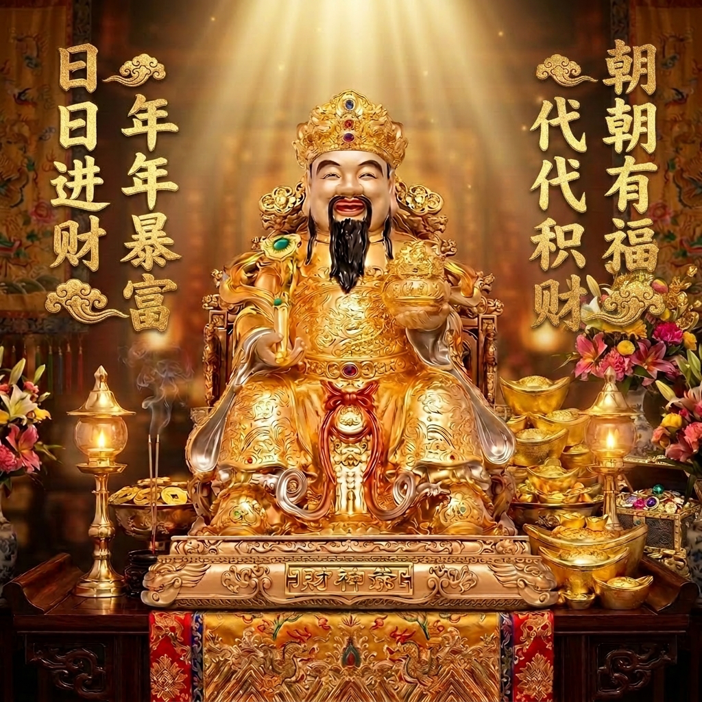 东来紫文财神佛像招财供奉神像纯铜范蠡铜像比干财神爷店铺家用