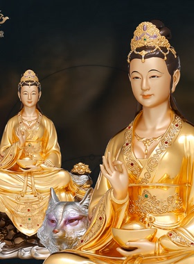 东来紫九尾娘娘九姑娘九公子九尾白狐青丘女神家用供奉京铜铜摆件