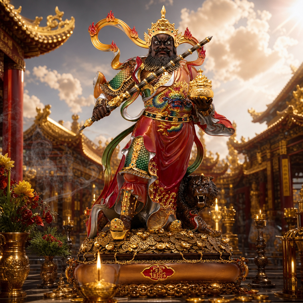东来紫赵公明财神爷神像武财神招财供奉纯铜铜像店铺财神爷