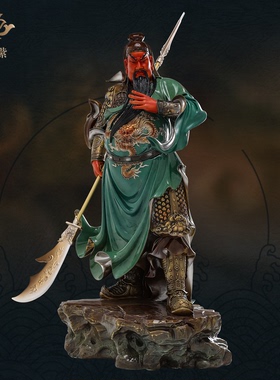 东来紫关公摆件武财神神像铜雕招财供奉铜像关帝圣君京铜伽蓝菩萨