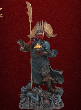 东来紫关公摆件武财神神像铜雕招财供奉铜像关帝圣君京铜伽蓝菩萨