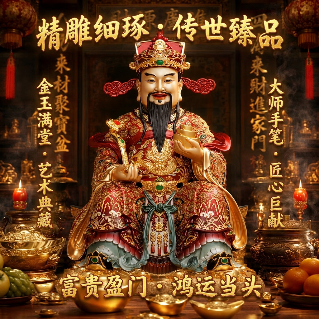 东来紫重工宝相文财神佛像招财供奉神像纯铜范蠡铜像比干财神爷