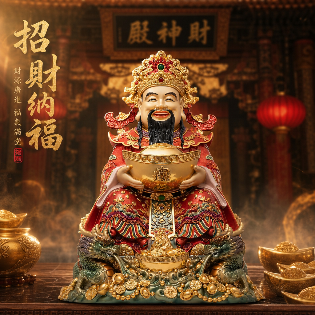 东来紫文财神佛像招财供奉神像纯铜范蠡铜像比干财神爷店铺家用