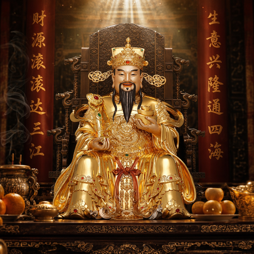 东来紫文财神佛像招财供奉神像纯铜范蠡铜像比干财神爷店铺家用