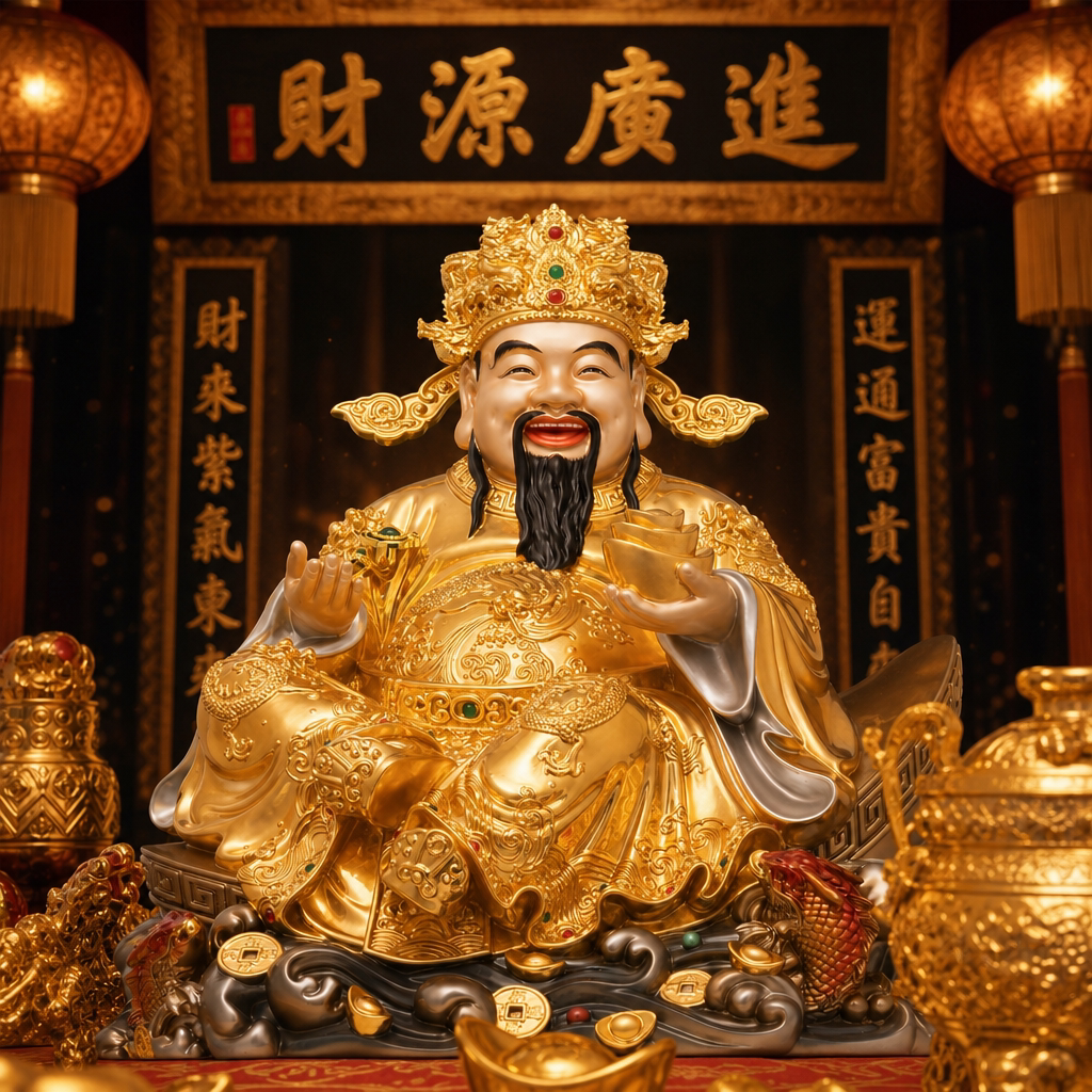 东来紫文财神佛像招财供奉神像纯铜范蠡铜像比干财神爷店铺家用