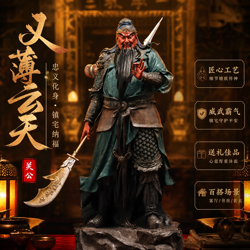 东来紫武财神佛像招财供奉纯铜关公神像铜像财神爷店铺关帝圣君