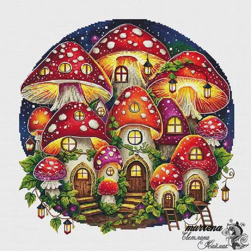 法国DMC十字绣套件 A1499蘑菇王国 28CT简单印花
