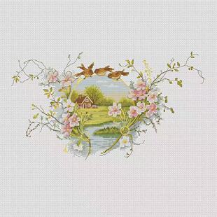 法国DMC十字绣套件房屋花卉 28CT 简单 印花 A1313鲜花小屋