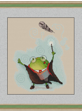 法国DMC十字绣套件卡通动物 A1343哈利波特青蛙 28CT 简单 印花