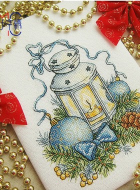 法国DMC十字绣客厅新款 QT2935 杂志款 蓝色圣诞之灯 14CT印花