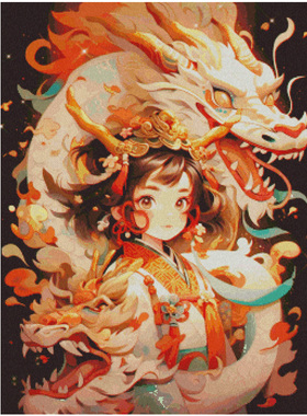 十字绣套件卧室客厅正品DMC绣线配置 D168 神龙女孩 14CT印花