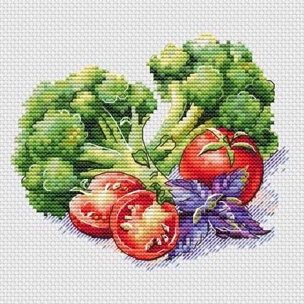 法国DMC十字绣套件 A932蔬菜系列西兰花 28CT客厅装饰画新款