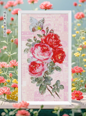 法国DMC十字绣套件 D488 洛可可复古玫瑰 全针25CT 花卉绚彩布