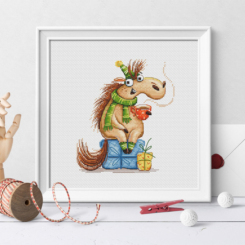 法国DMC十字绣套件卡通动物 A1491可爱小马 28CT简单印花