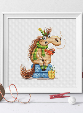 法国DMC十字绣套件卡通动物 A1491可爱小马 28CT简单印花