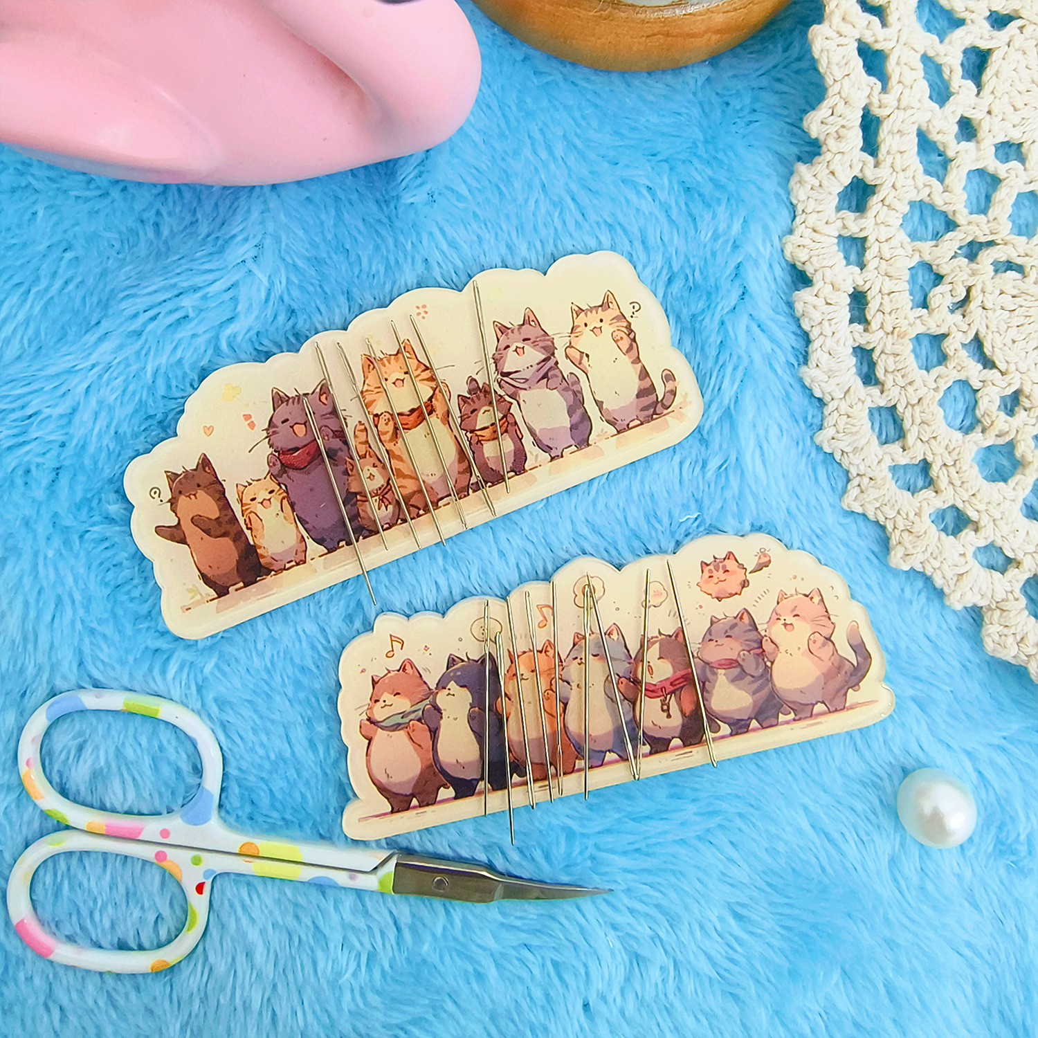 十字绣工具亚克力吸针【124】猫咪氛围组 内嵌磁铁磁吸针吸针线活