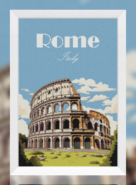 法国DMC十字绣套件 D448 意大利-罗马 全针25CT简单新手 满绣