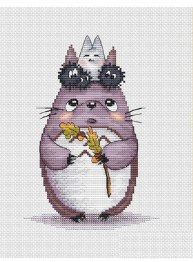 法国DMC十字绣套件卡通 A1493龙猫 28CT简单印花