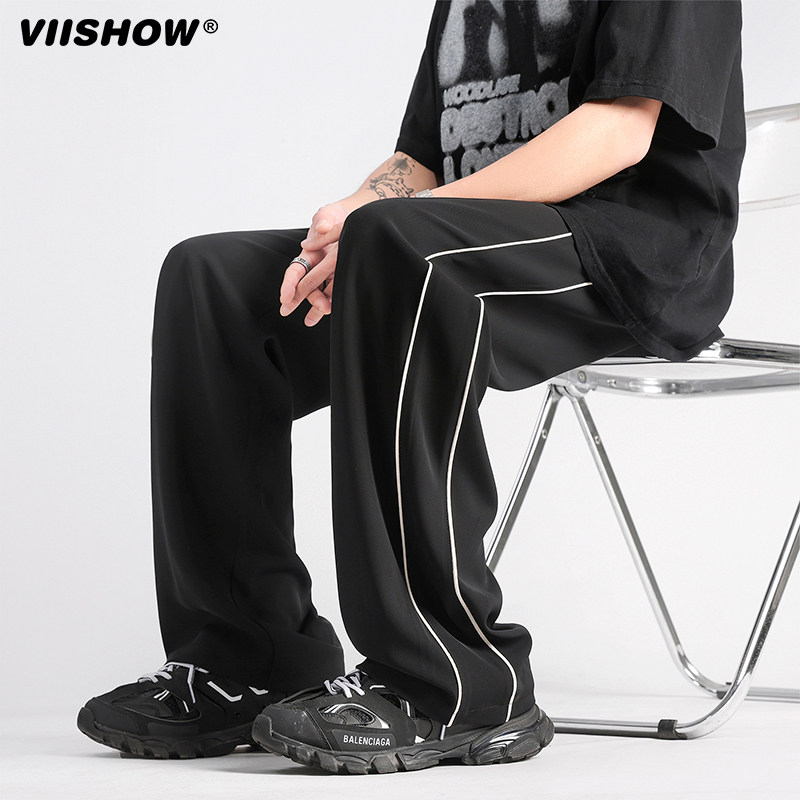 viishow简约防晒裤子男生夏季时尚直筒宽松卫裤速干运动休闲长裤