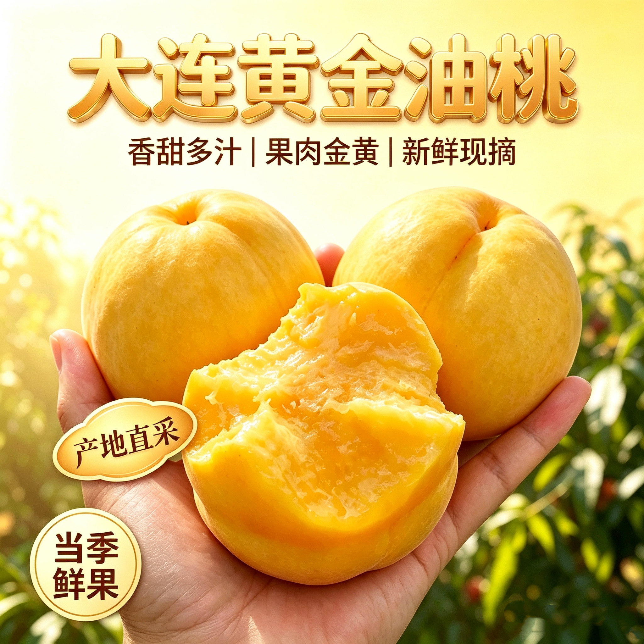 正宗新鲜黄油桃黄金蜜桃芒果桃黄金油桃新鲜水果油桃应季顺丰包邮