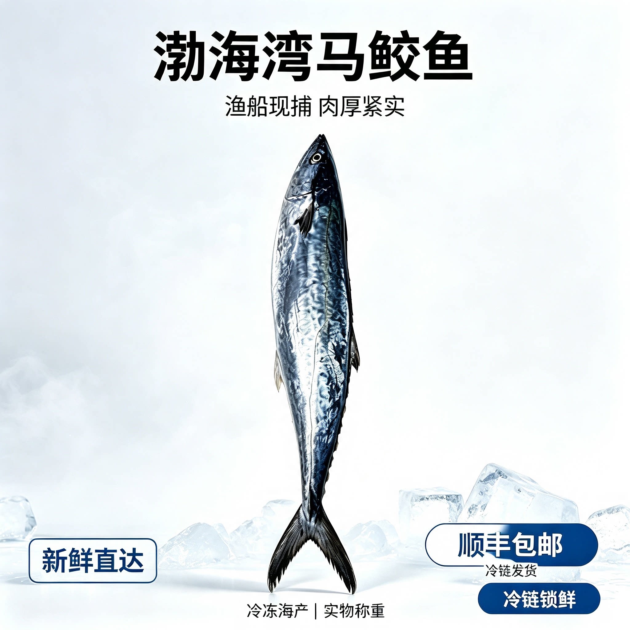 野生渤海湾大鲅鱼应季捕捞蓝点马鲛鱼燕鲅鱼深海鱼新鲜海鲜整条
