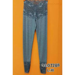 超薄线裤 打底裤 巧粟女士高腰莫代尔蕾丝边秋裤 高弹女人味性感 包邮