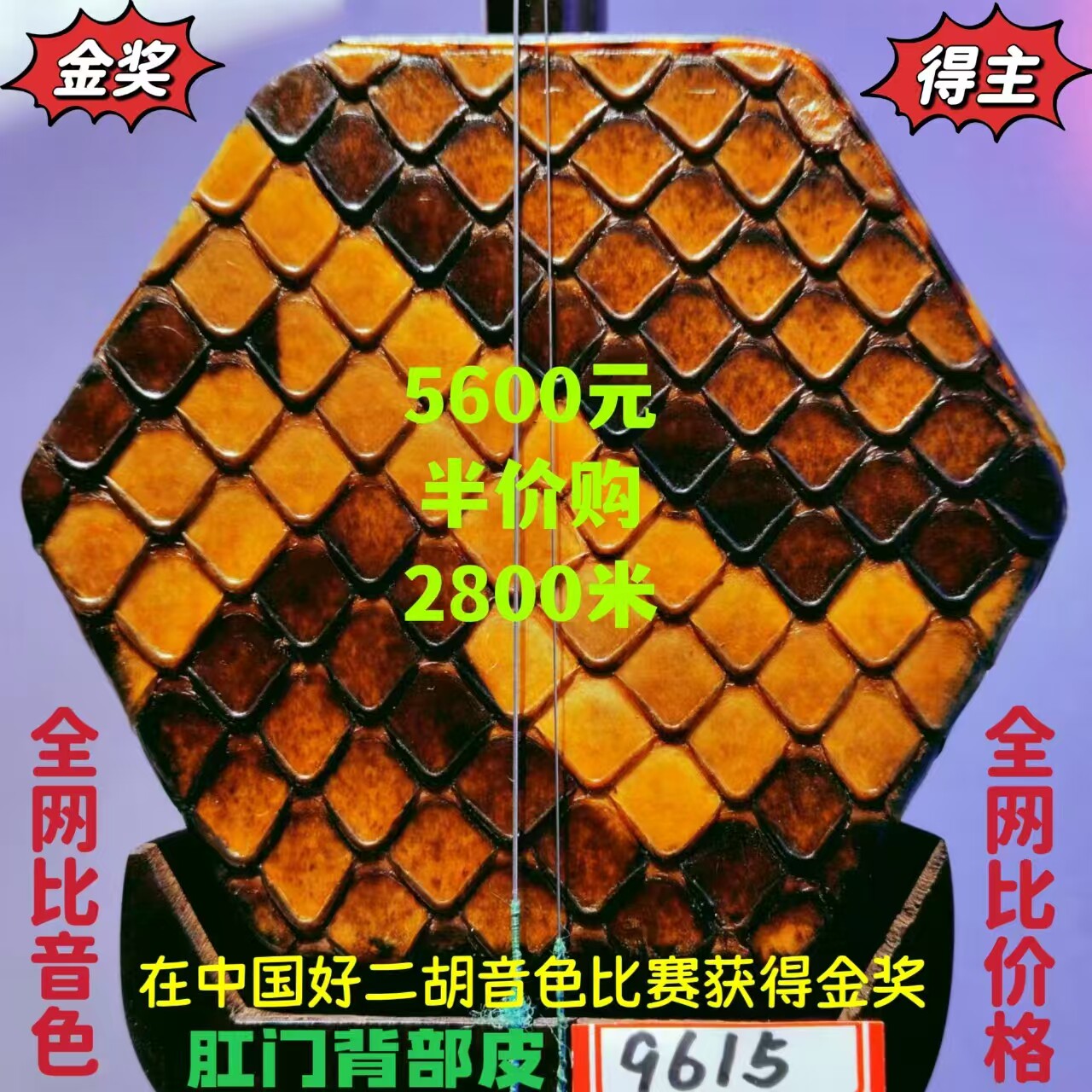 〔十大品牌中国好二胡获金奖〕韵声琴坊五星级明清旧料老红木二胡