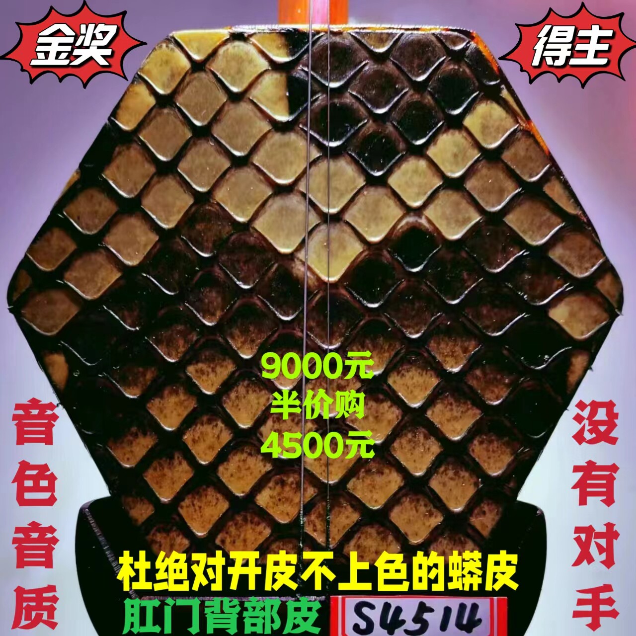 全国获金奖十大品牌排名首位王根兴厂胡锦东素心琴头小叶紫檀二胡