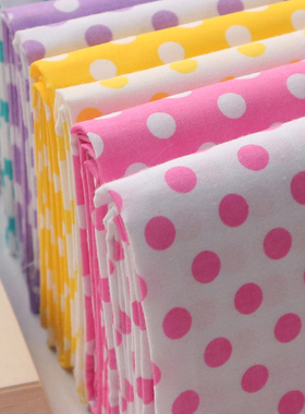 纯棉斜彩虹点子波点水玉全棉布面料衬衫连衣裙宝宝斜纹棉布7毫米