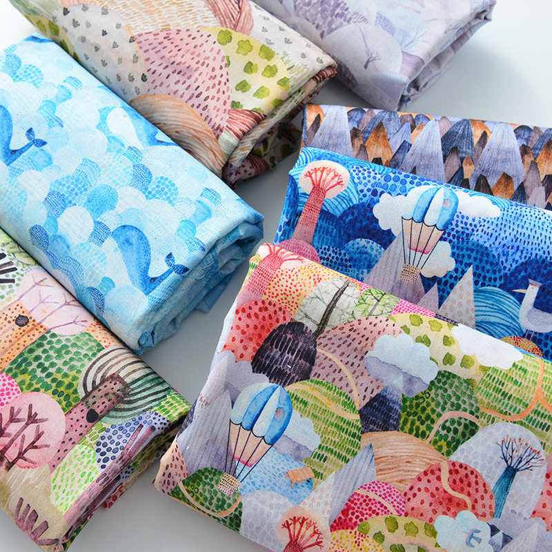 纯棉印花布法兰图油画水彩风景布摄影背景装饰布料童装床品家居布,居家布艺,海绵垫/布料/面料/手工diy,淘宝优惠券,粉丝福利购,淘宝优惠卷