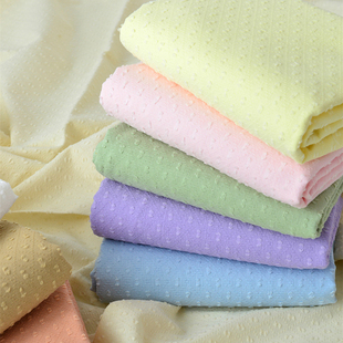 夏季全棉纯色清新森女精梳剪花点提花布料连衣裙衬衣睡衣服装面料