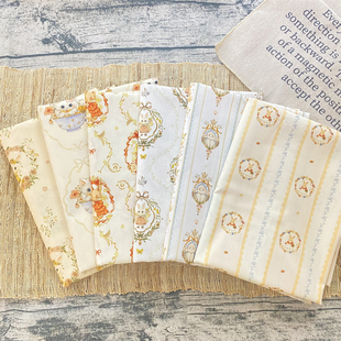 纯棉40支韩版 衣裙布 卡通兔子猫亲肤舒适印花布料花布手工DIY服装