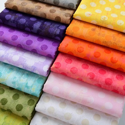 20支纯棉波点布料手工diy面料彩色斑驳纹理水玉点圆点背景装棉布