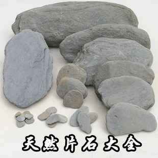 鱼缸造景石片纯天然溪流层次装饰龟晒台平板页岩造景堆叠精选大小