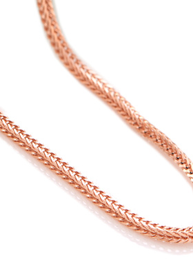 纯银镀18k玫瑰金加粗厘米毛衣链