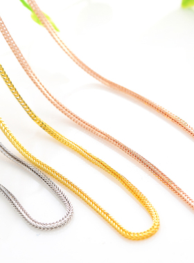 纯银长款镀白金加粗80厘米毛衣链